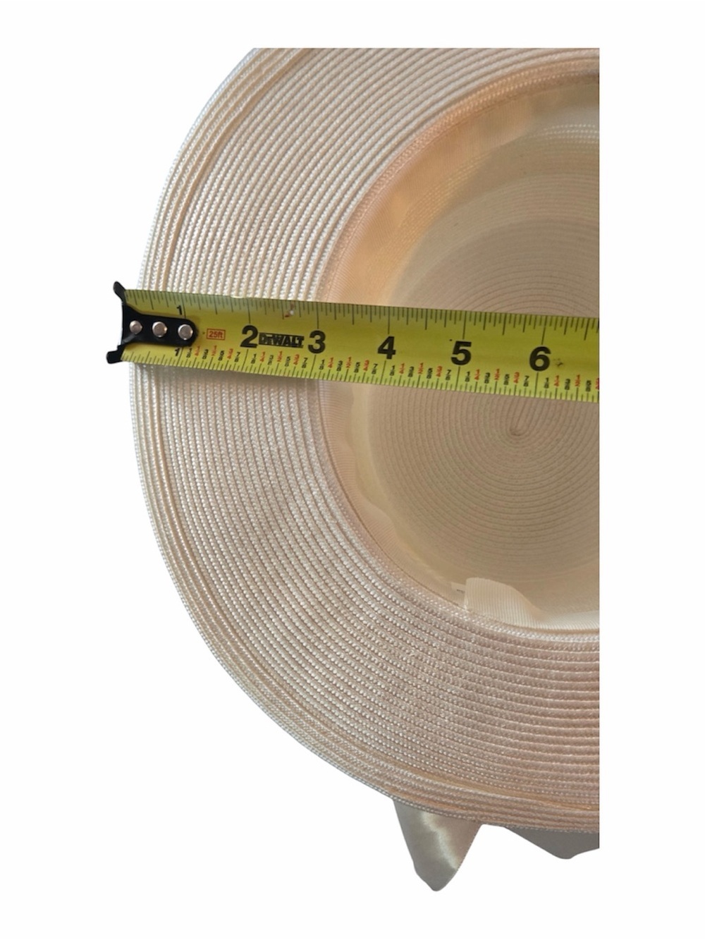 Vintage Hat #201 Women's Cream Wide-Brim Satin Bow Hat with Netting Detail 20th- - Picture 4 of 6
